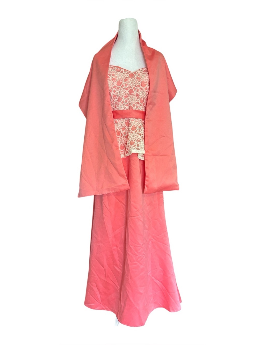 Mori Lee By Madeline‎ Gardner Bridesmaid Dress Prom Gown Pink w/ Shawl 14
